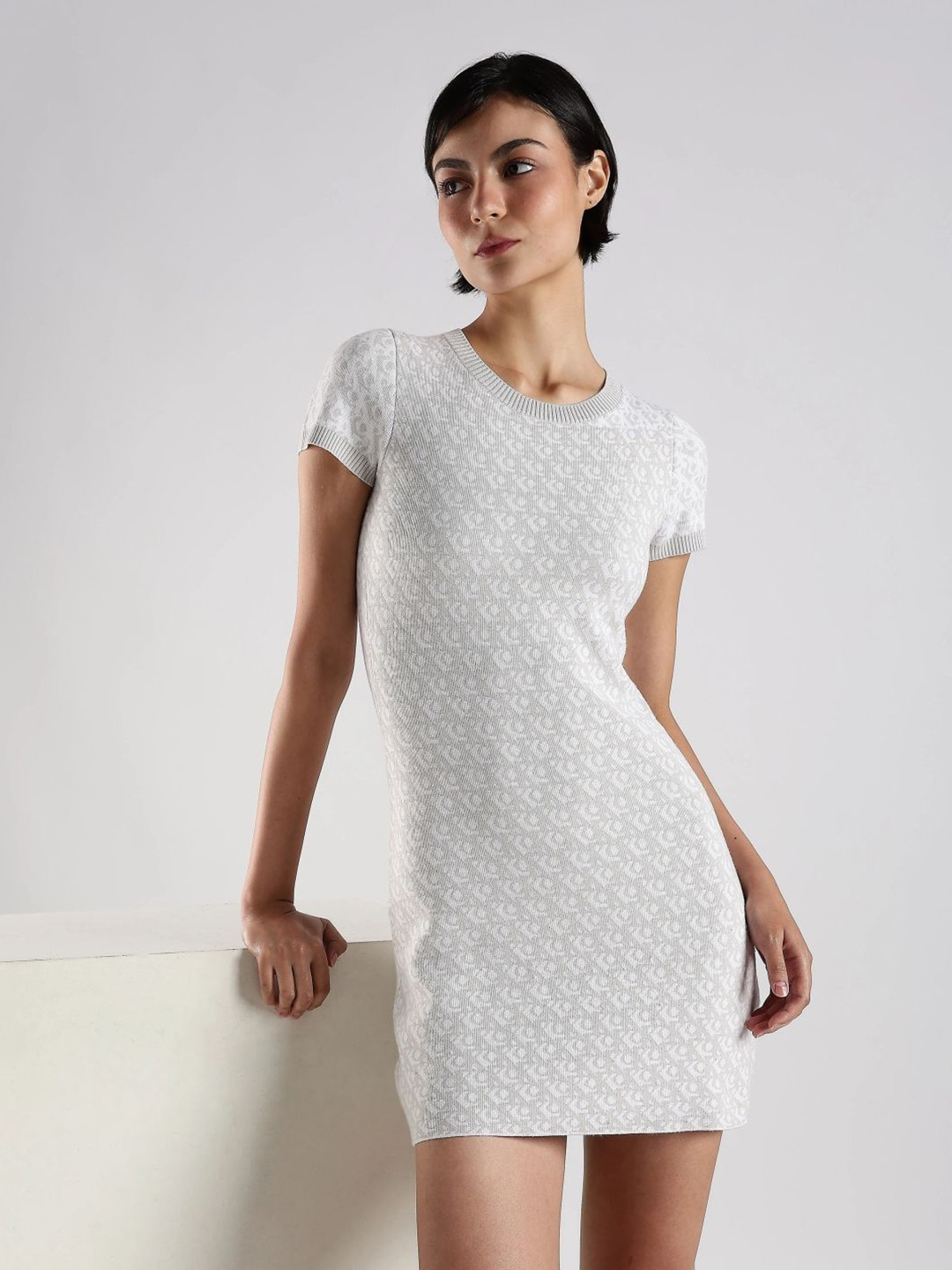 Calvin Klein Jeans Women Brand Logo Printed Sheath Mini Dress