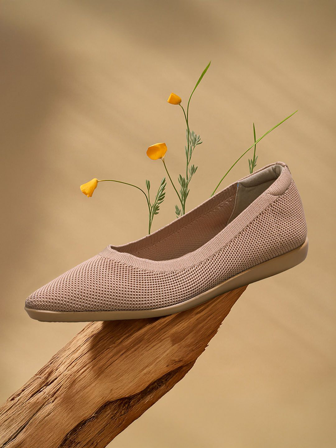 NEEMANS Women Textured Pointed Toe Ballarinas