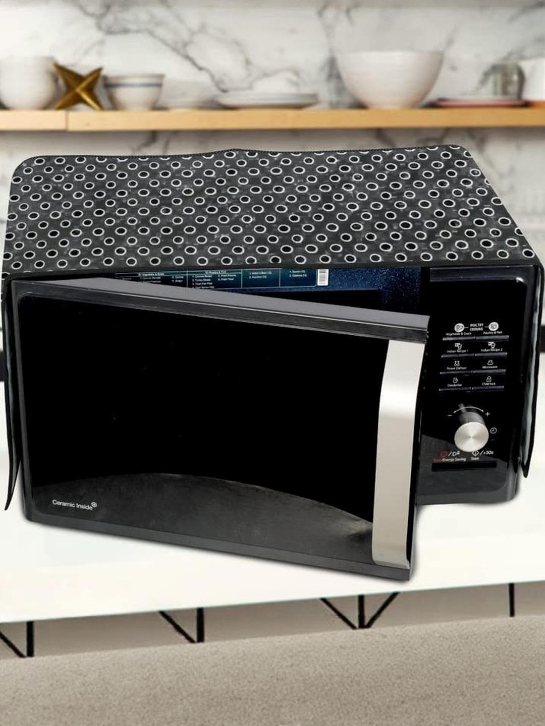 The Furnishing Tree Waterproof & Dustproof PVC Microwave Oven Top Cover with 4 Utility Pockets, Sym
