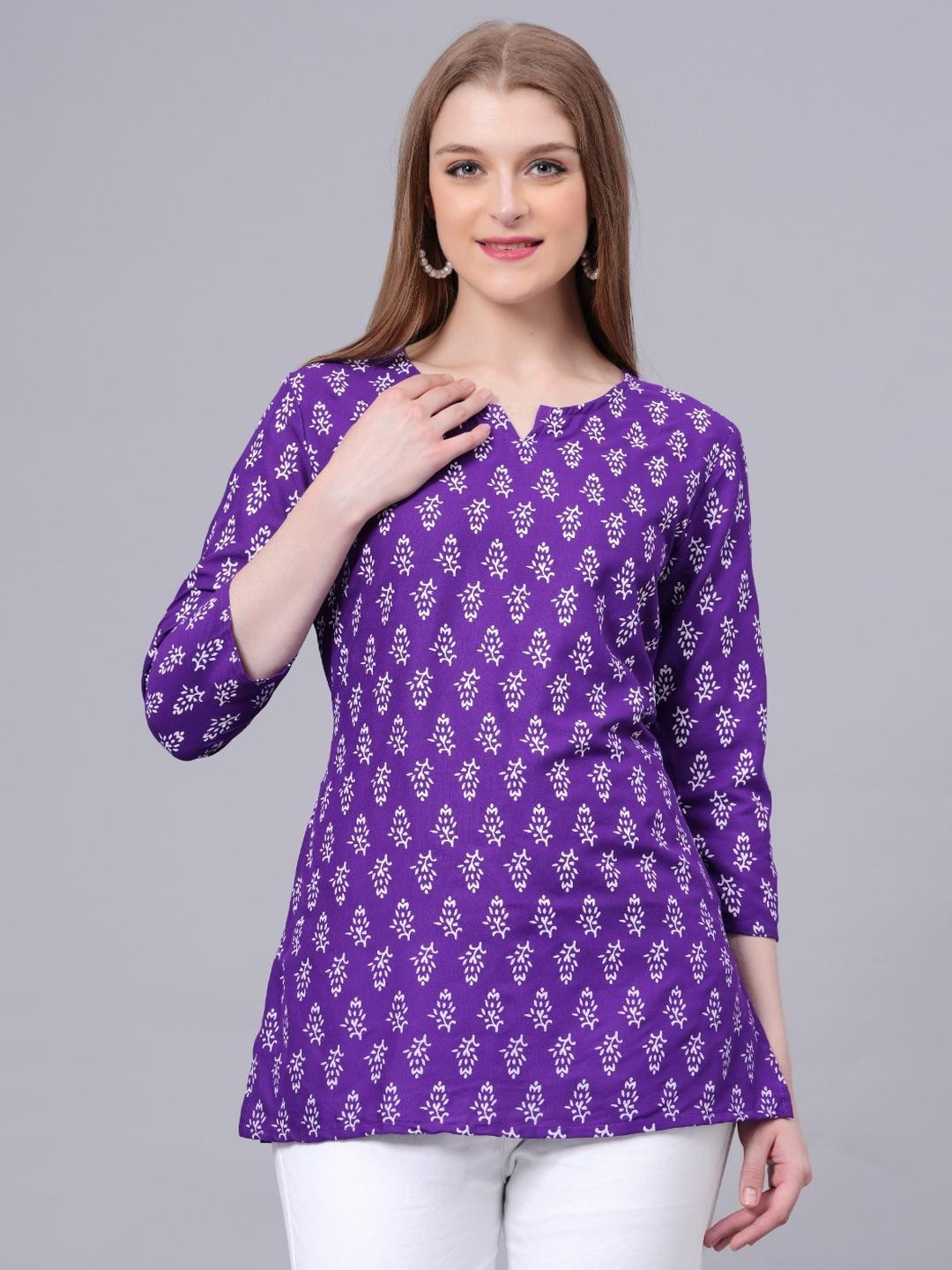 CHOISE GABBAA Ethnic Motifs Printed Straight Kurti