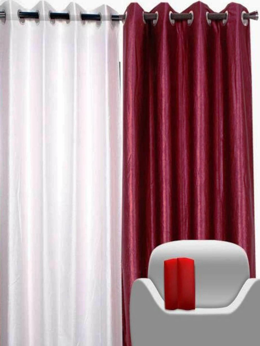 213 cm (7 ft) Polyester Semi Transparent Window Curtain (Pack Of 2) (Plain, Multicolor)