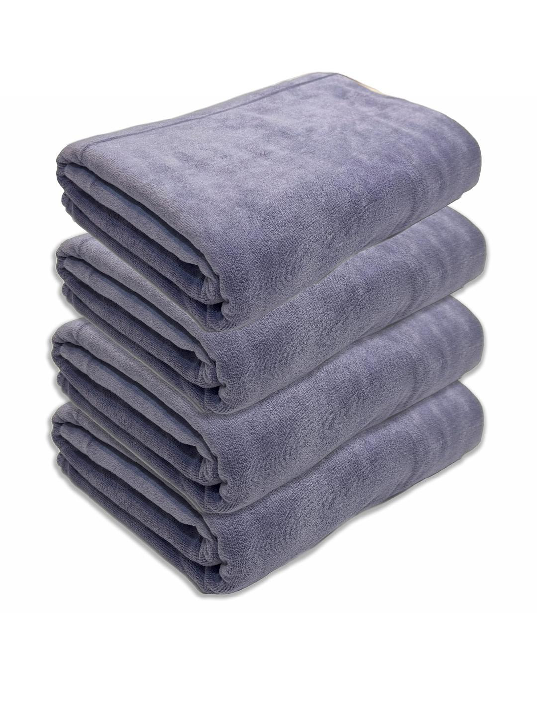 Black Gold Pack of 4 Purple Microfiber Bath Towel