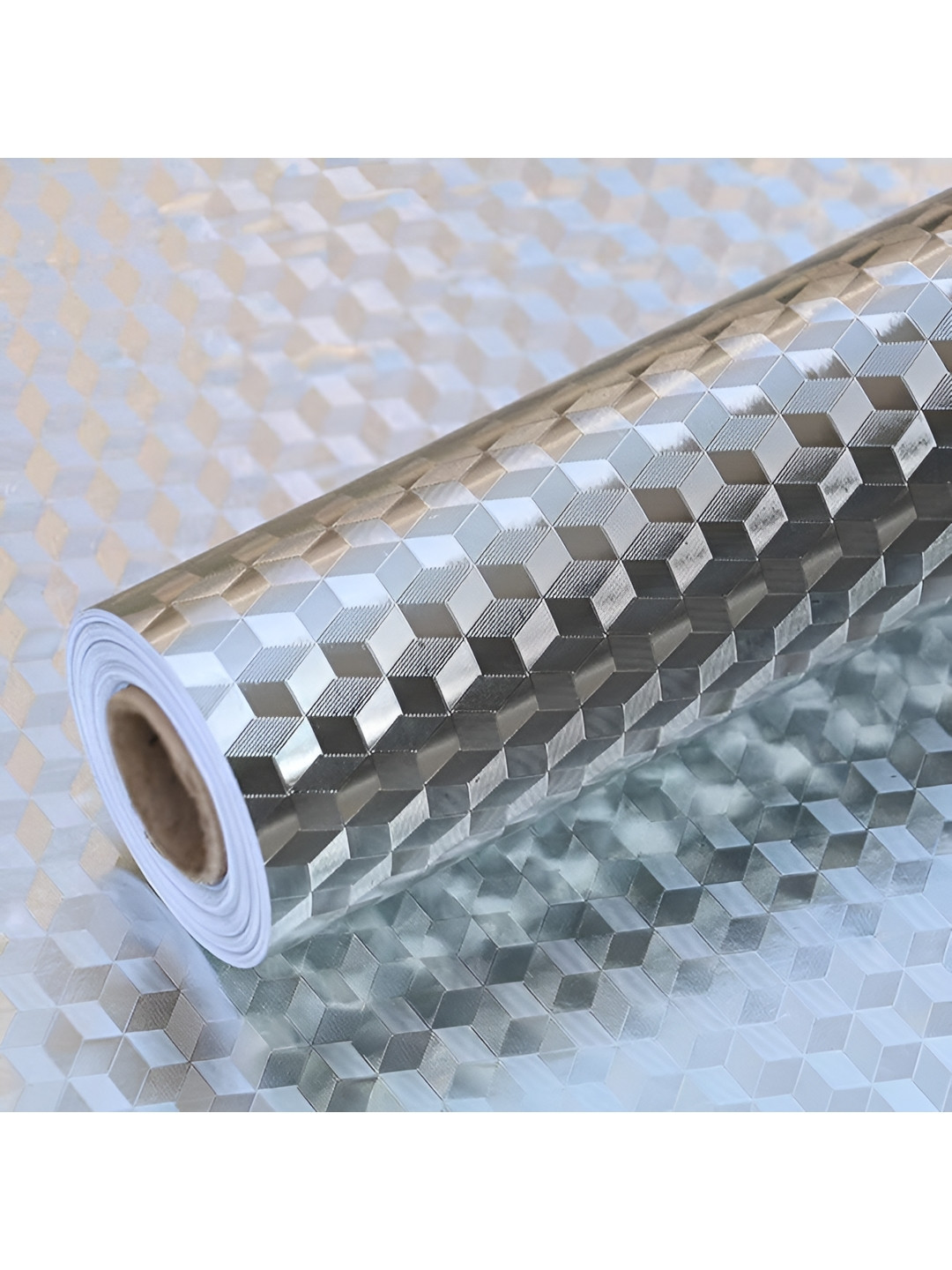 Aura Sliver-Toned Textured Self-Adhesive Wall Stickers