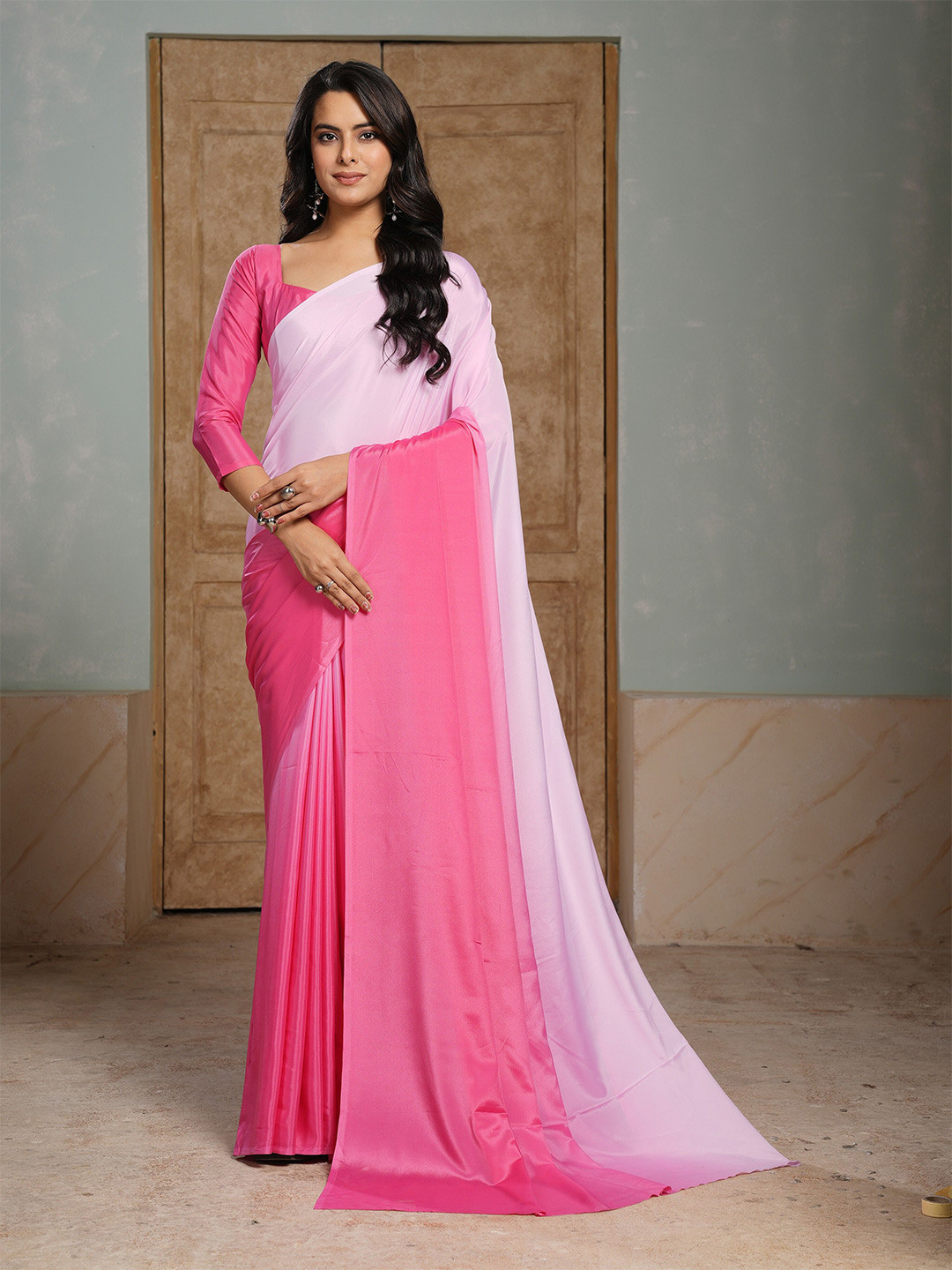 Garden Vareli Ombre Pure Crepe Saree
