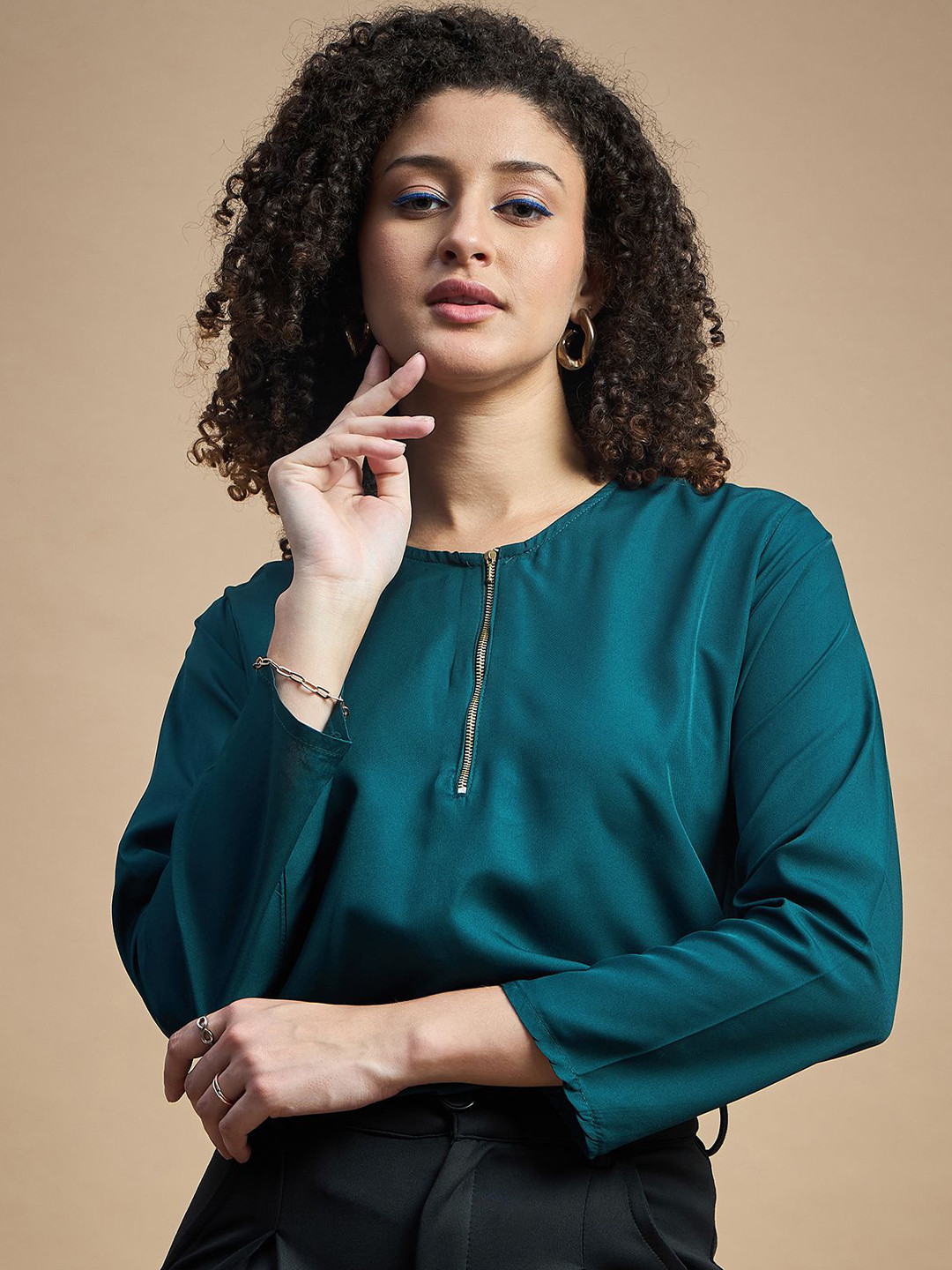 R.Code by The Roadster Life Co. Women Crepe Top