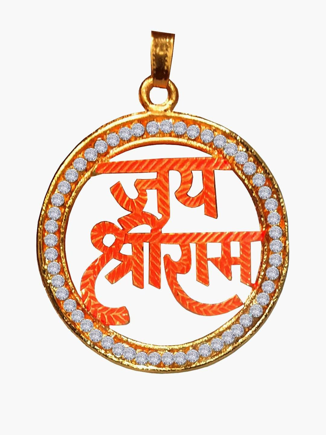Airtick Gold-Plated Circular Lord Jai Shri Ram Pendant