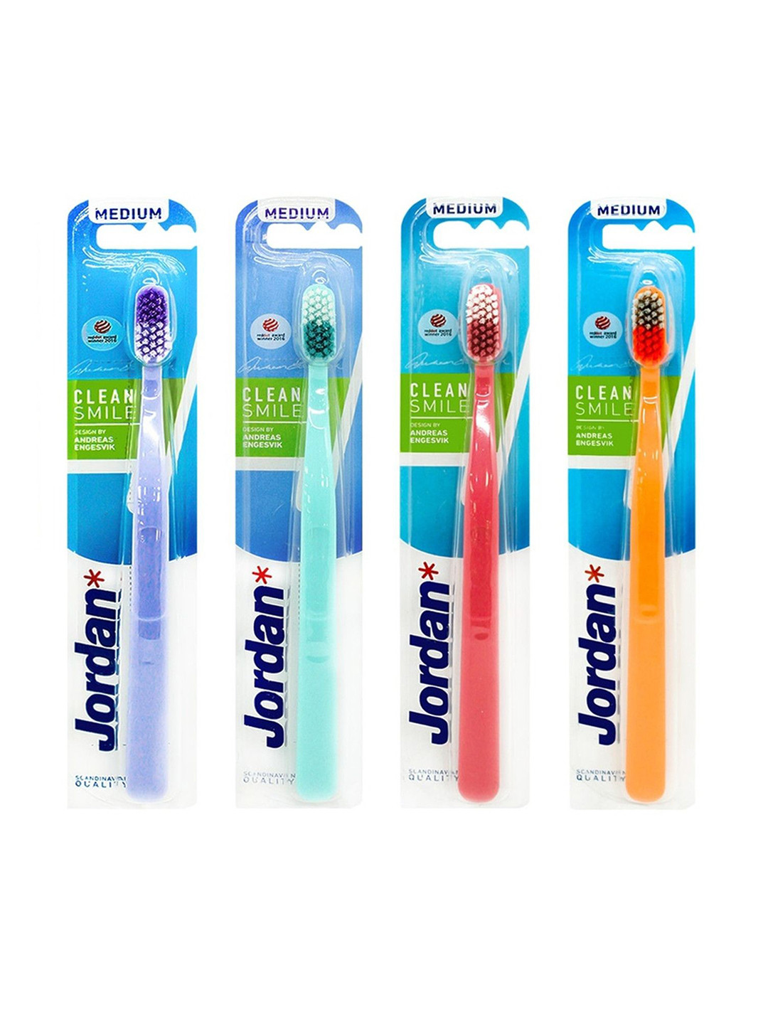 Jordan Set Of 4 Soft Bristles BPA Free Toothbrush