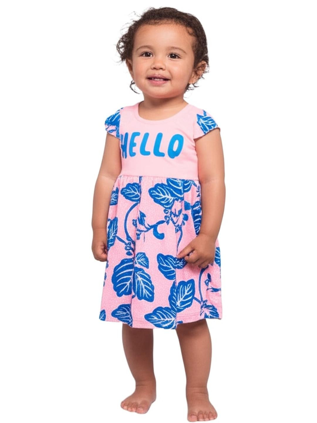 Melon Kidswear Girls Floral Print Knee Length Dress