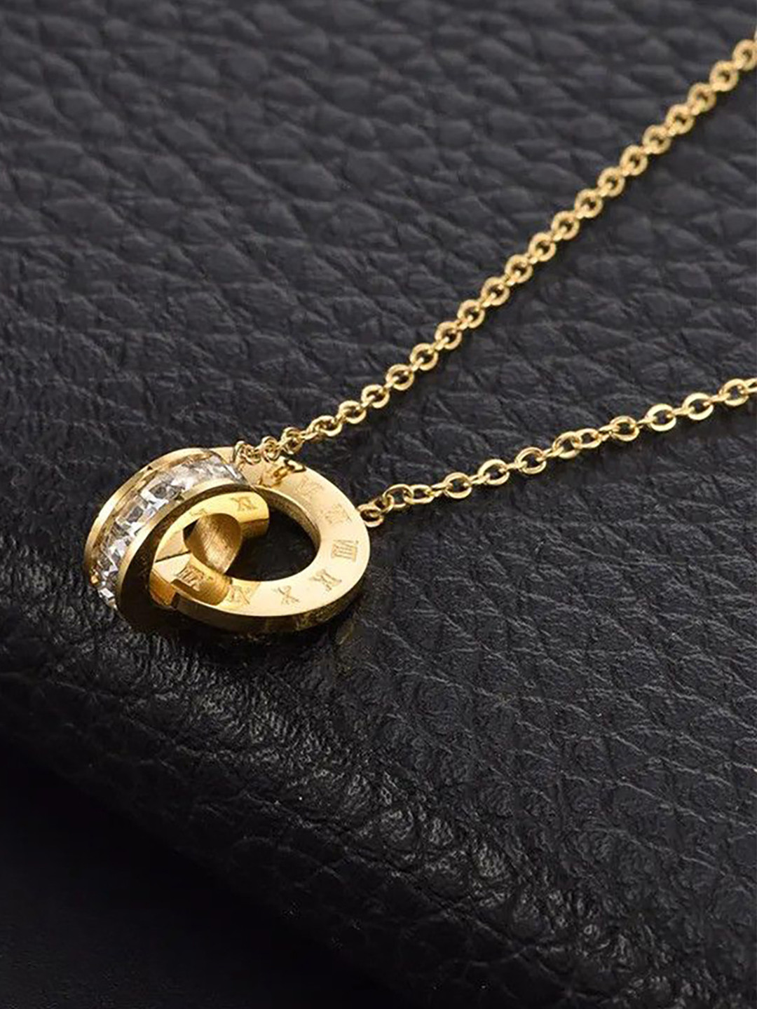 Prutha Fashion Men Gold-Plated Artificial Stones Studded Chain