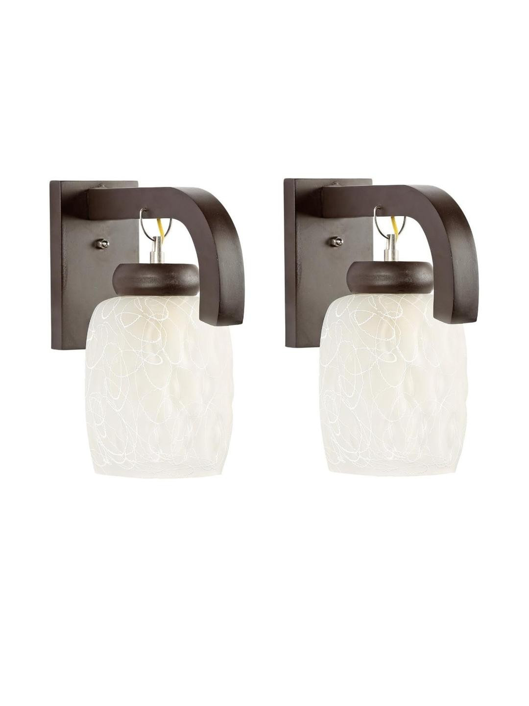 Somil Premium Designer Glass Wall / Night Lamp  Elegant & Stylish Dcor Accent for Modern Interiors, color- White, Size:- 16 X 28 X 28.5 CM