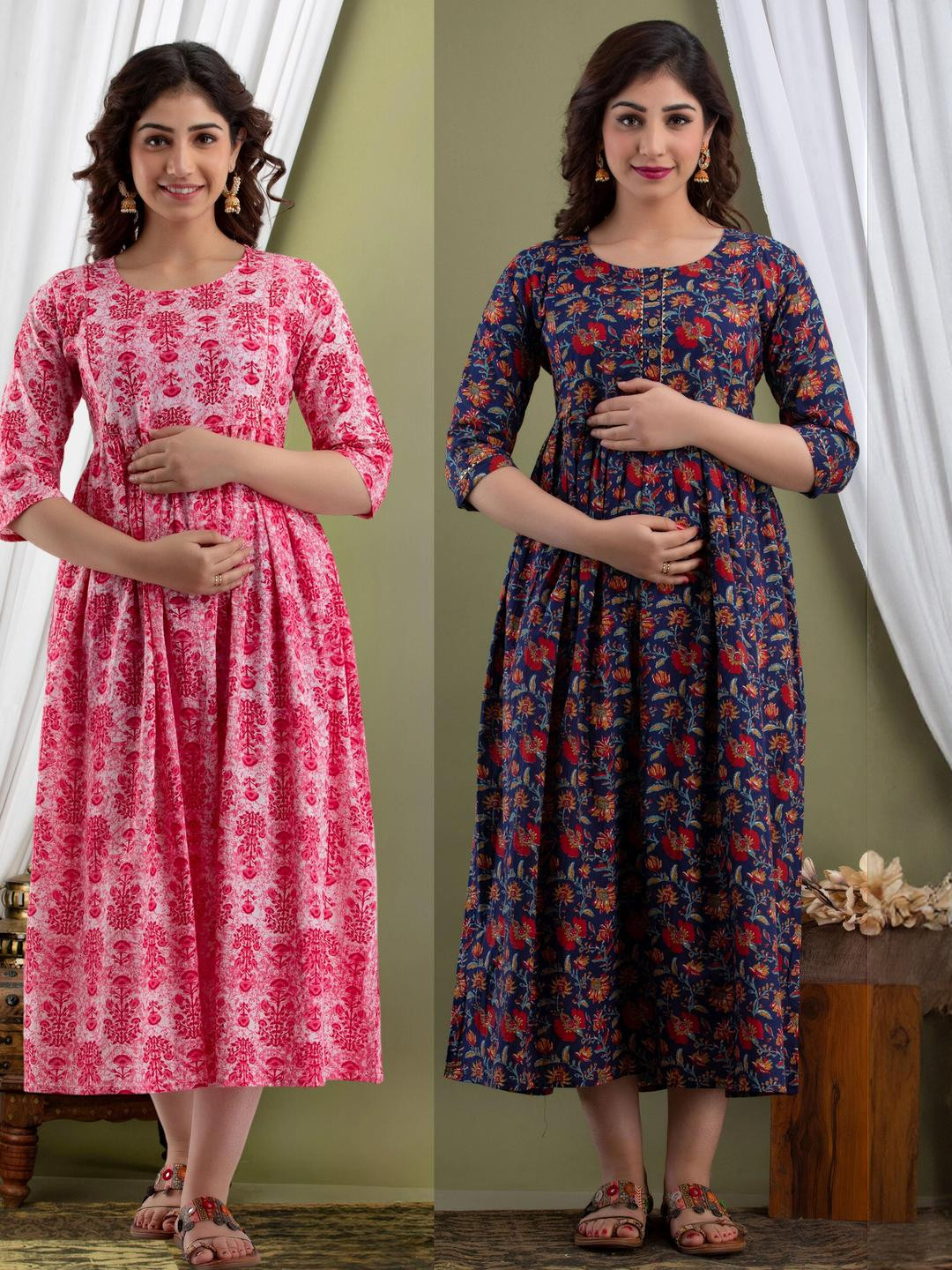 ASHRAJ Women Pink Kurtas