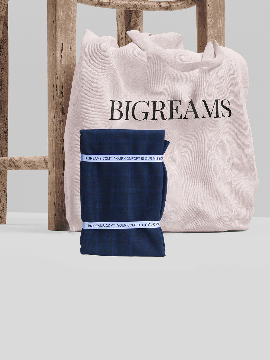 Bigreams Men Checked Stretchable Cotton Suit Unstitched Clothing Fabric