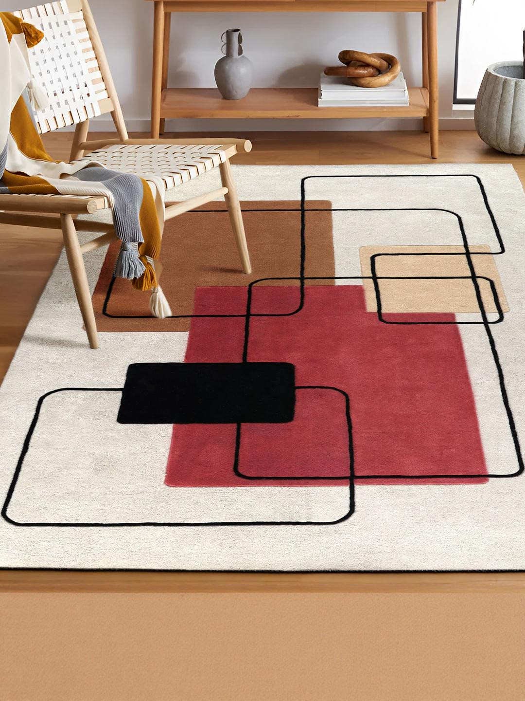 PLIVANA Geometric Print Carpet