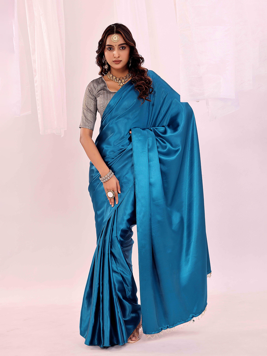 KALINI Satin Silk Ethnic Saree