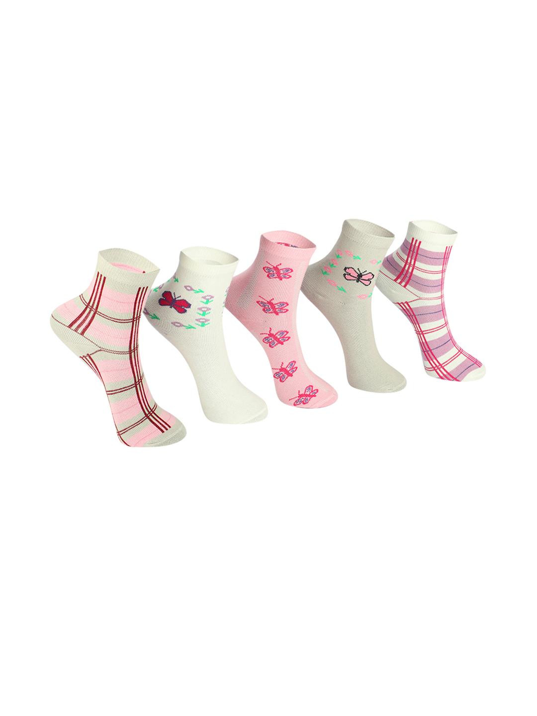PRIMESOX MOVE ON Girls Pack of 5 Printed Socks