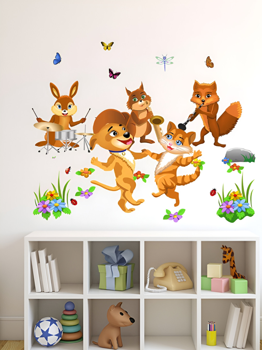 LANSTICK Brown & Green Printed Heat Resistance Wall Sticker