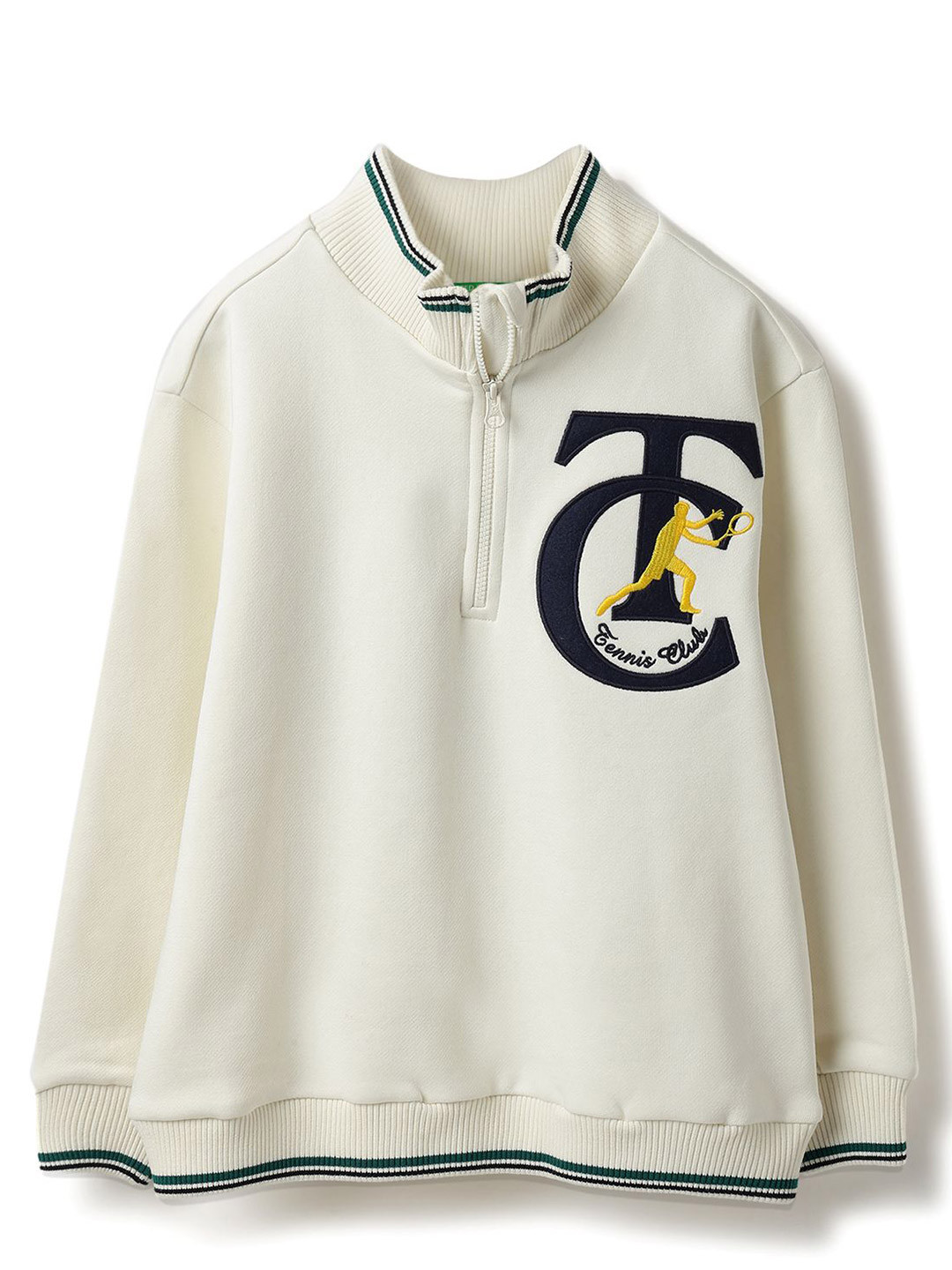 United Colors of Benetton Boys Graphic Printed Applique Regular Fit Mock Neck Sweatshirt