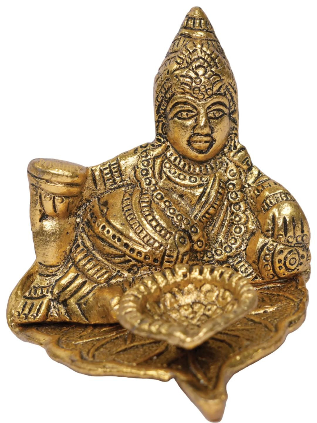 POSHIFY Gold Toned Metal Lord Kuber Diya