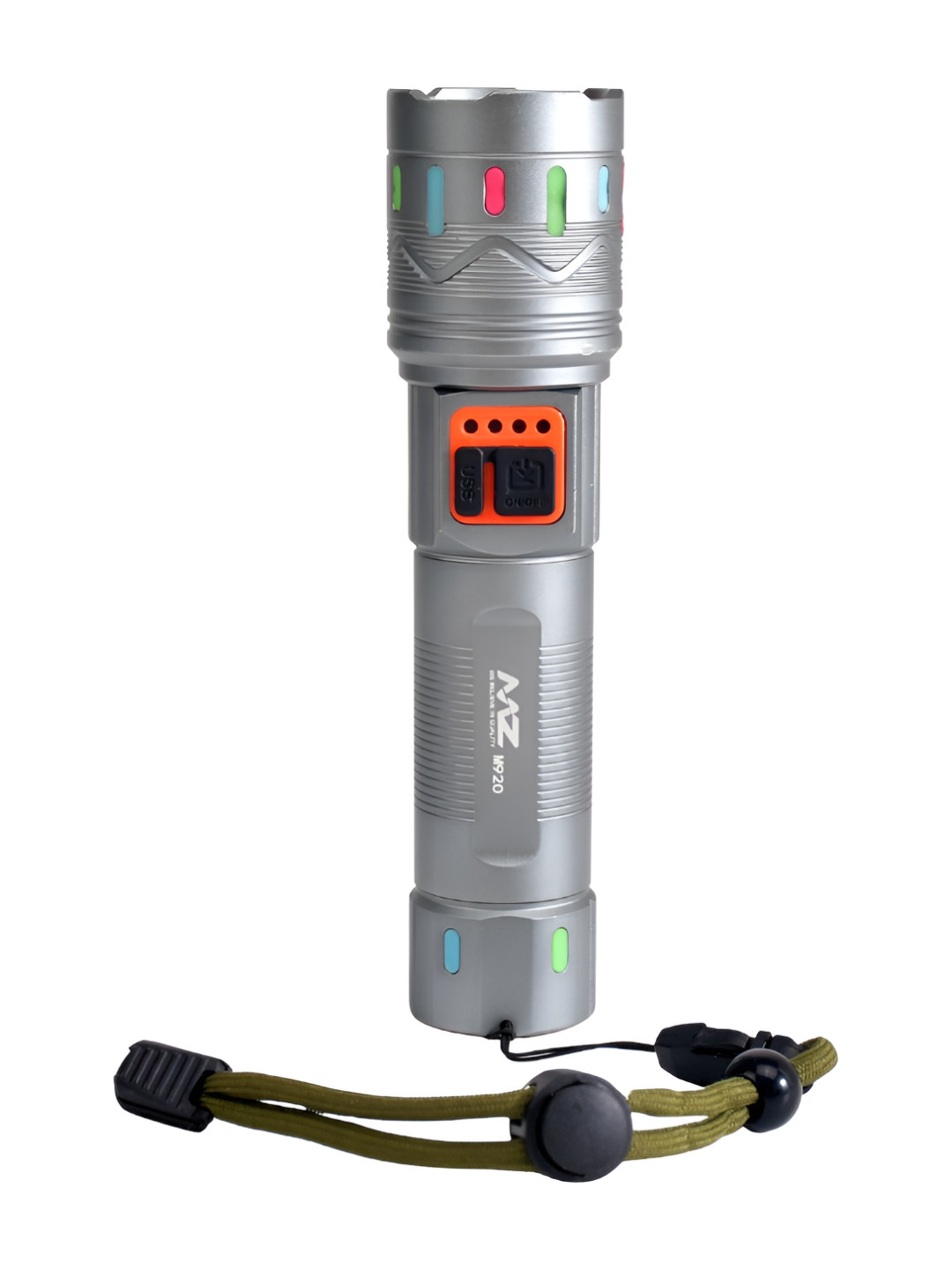 MZ M920 Zoomable 3 Modes Rechargeable LED Metal Torch-1800mAh Battery-150W Flashlight