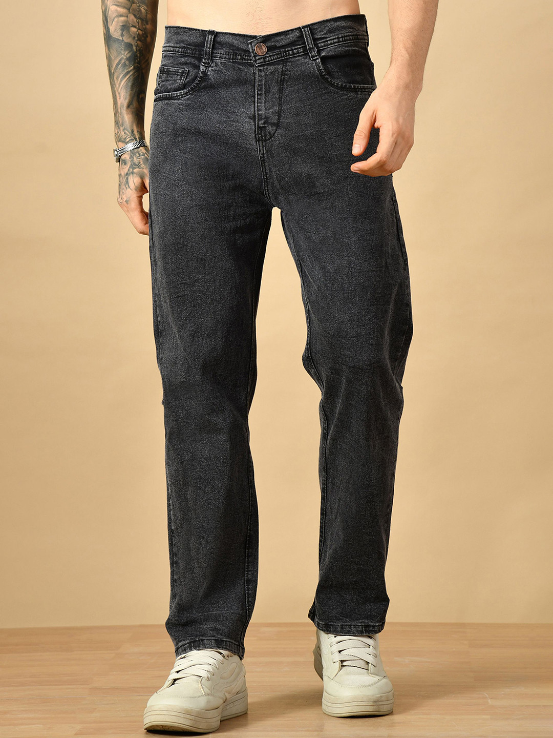 COMFITS Men Classic Mid-Rise Stretchable Baggy Jeans