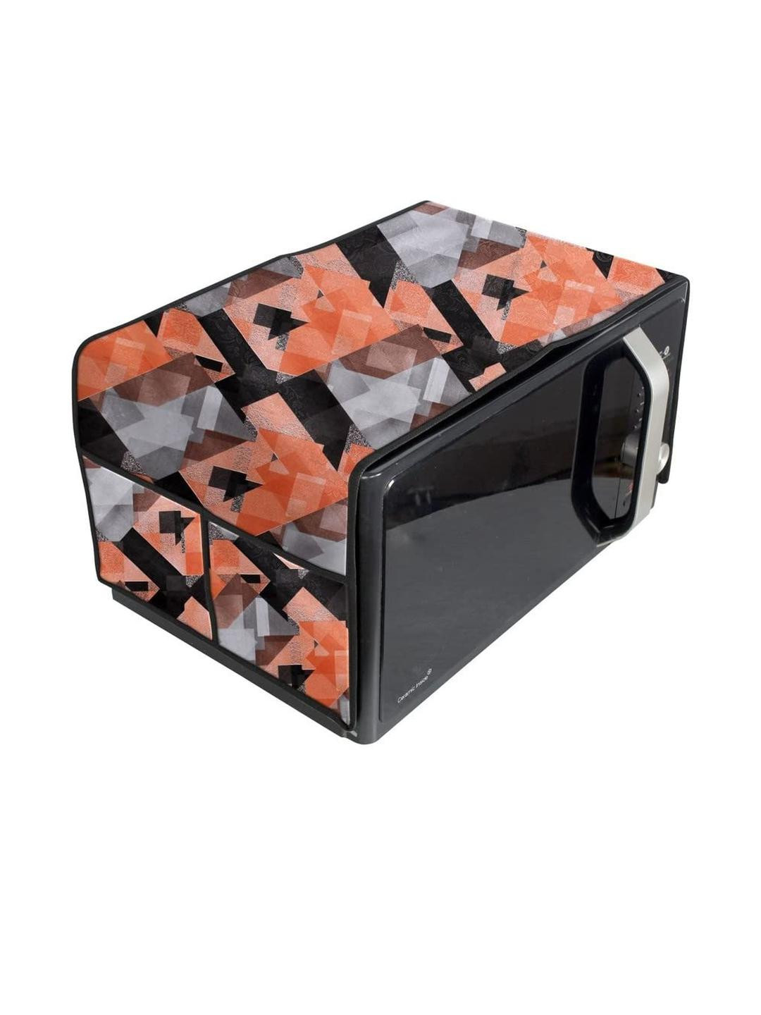 The Furnishing Tree Waterproof & Dustproof PVC Microwave Oven Top Cover with 4 Utility Pockets Chek