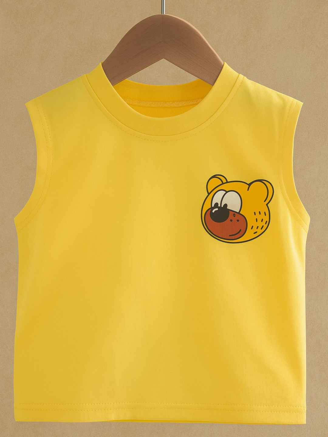 Googo Gaaga Boys Graphic Printed Round Neck Sleeveless Cotton T-shirt