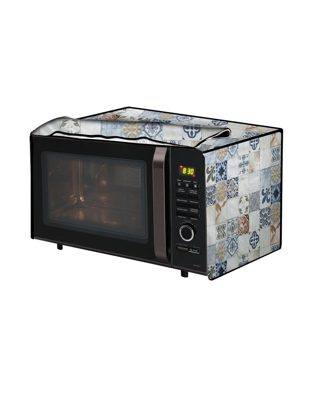The Furnishing Tree Cream Printed Microwave Oven Cover