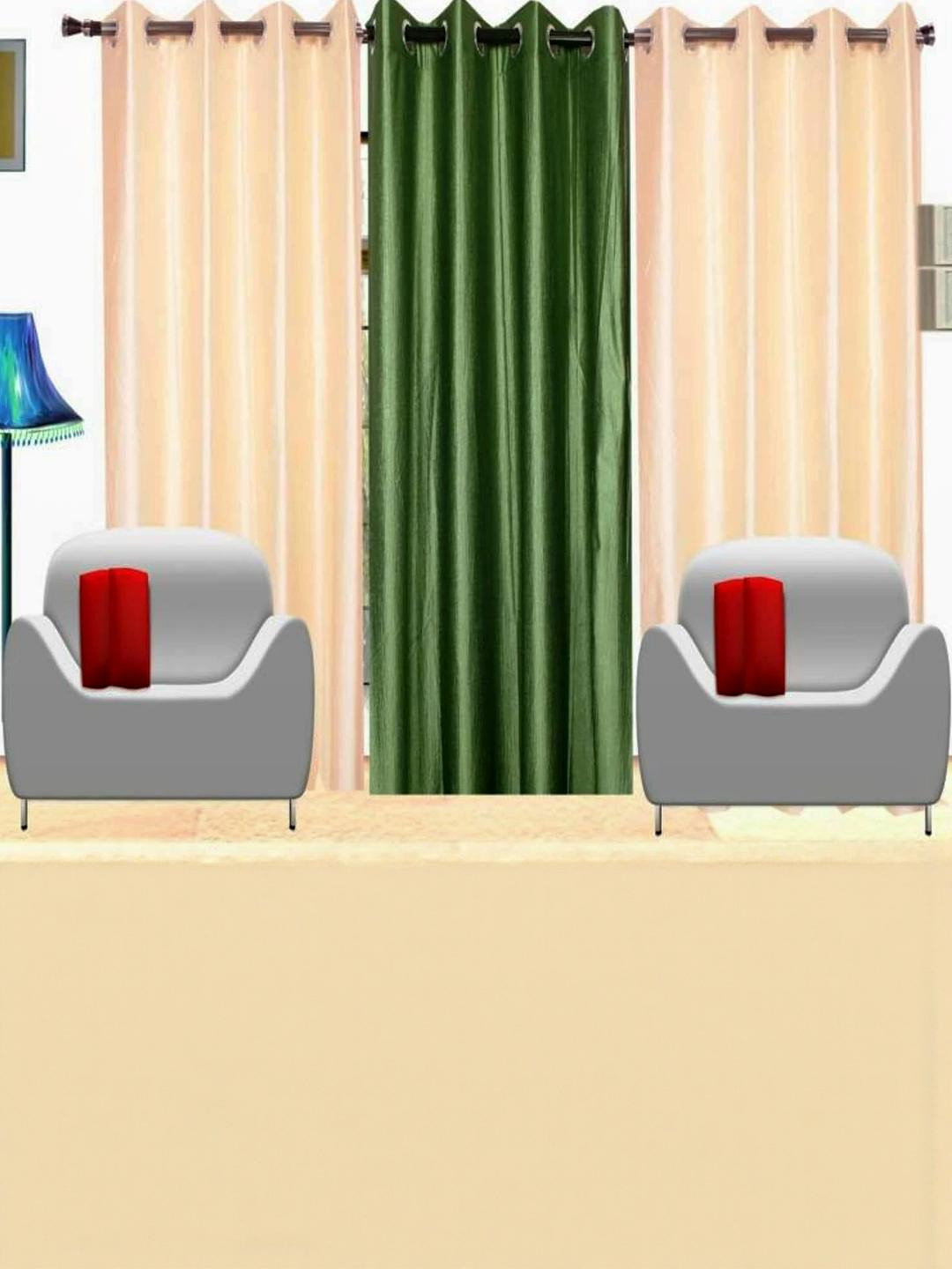 151 cm (5 ft) Polyester Semi Transparent Window Curtain (Pack Of 3) (Solid, Multicolor)