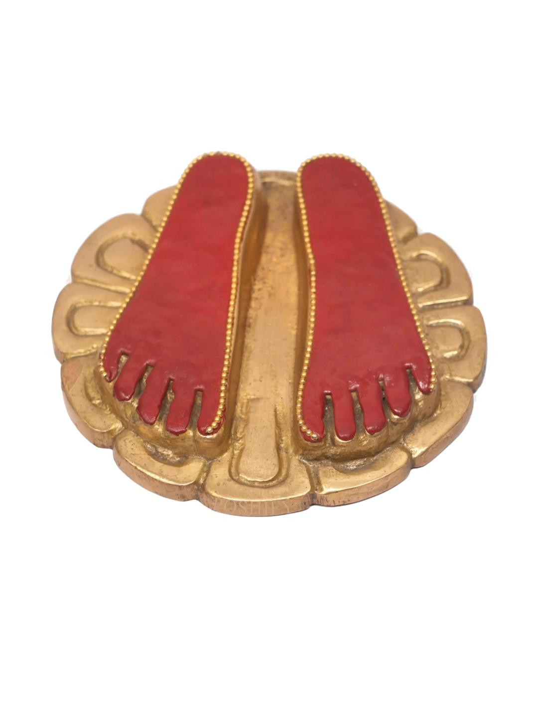 POSHIFY Laxmi Mata Pure Brass Charan Paduka for Pooja