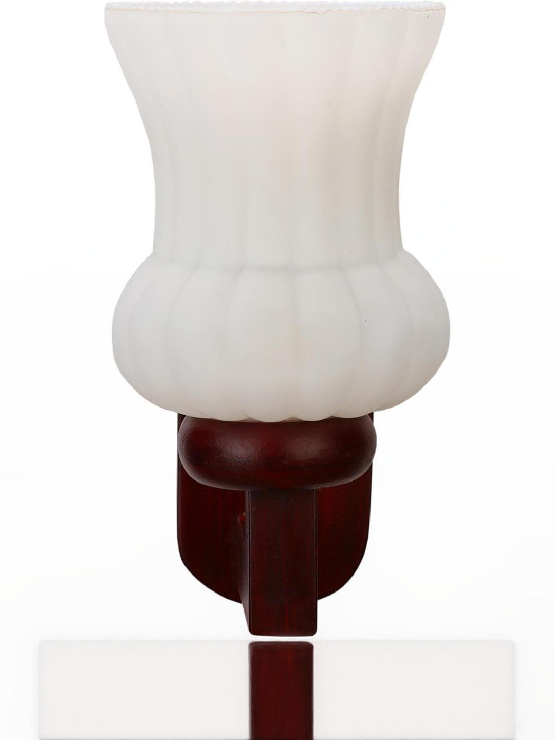 Somil Premium Designer Glass Wall / Night Lamp  Elegant & Stylish Dcor Accent for Modern Interiors, color- White, Size:- 19 X 27 X 30 CM