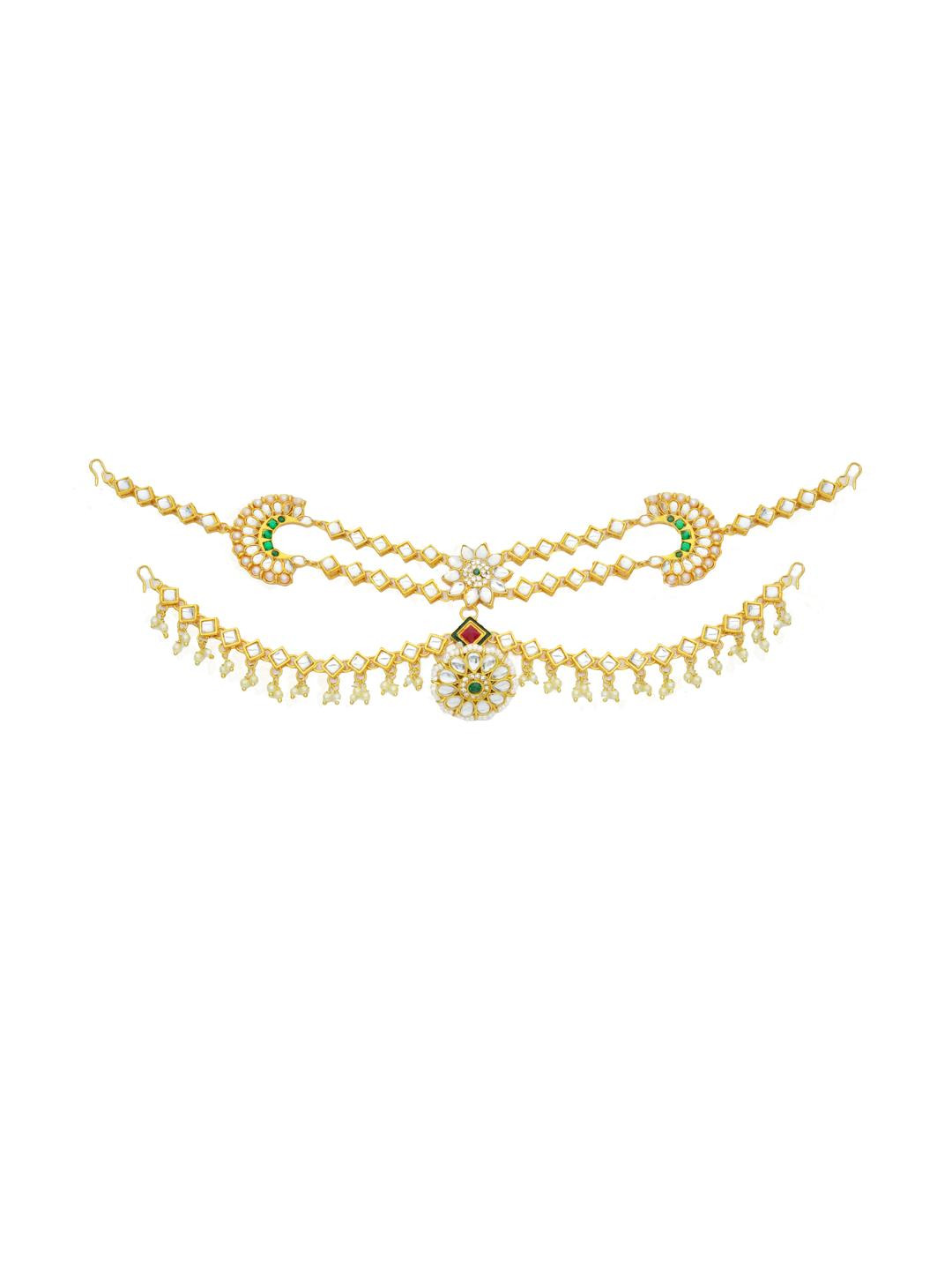 KYOOT JEWELS Gold-Plated American Diamond Matha Patti