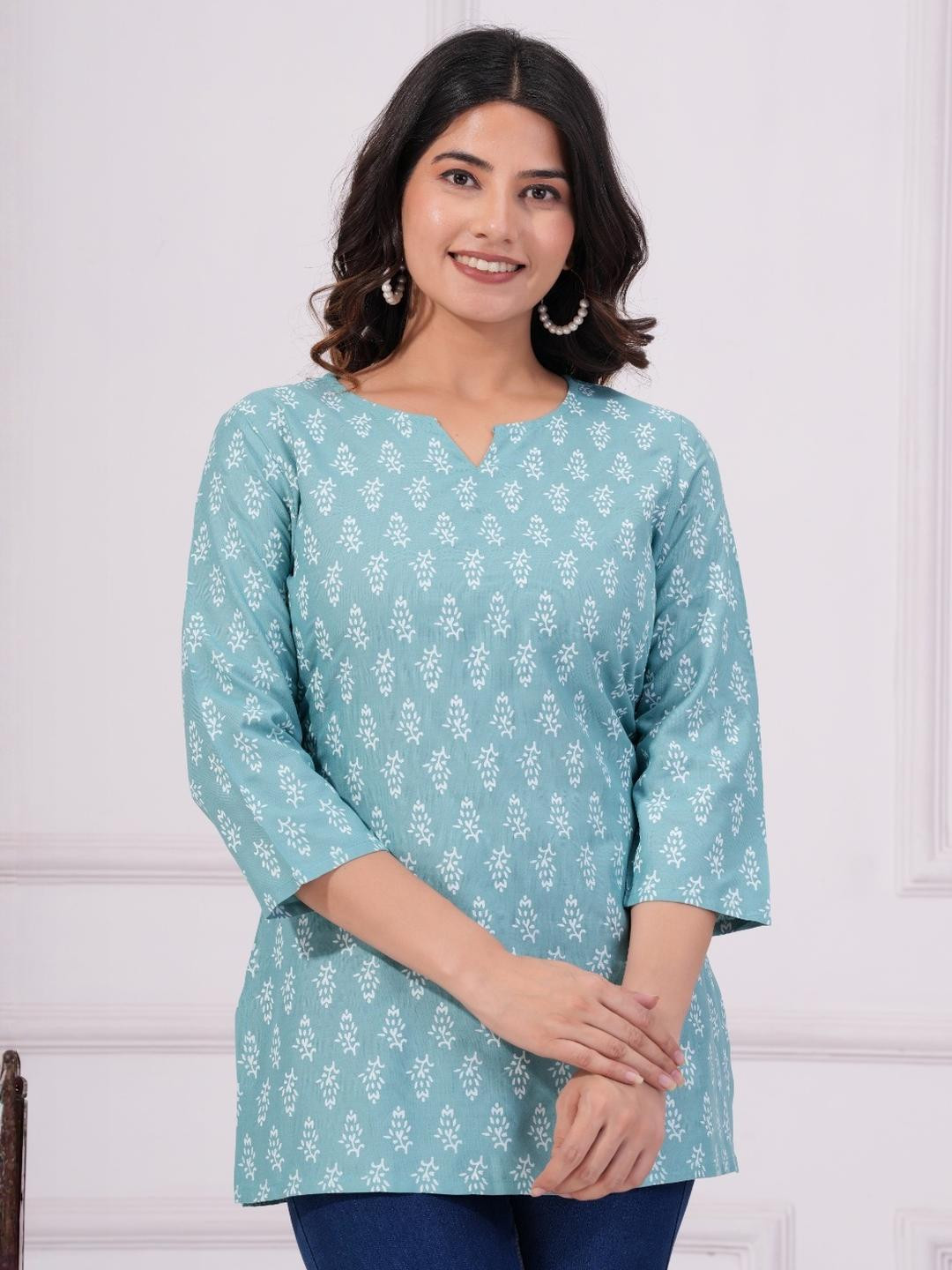 CHOISE GABBAA Printed Blue Kurti