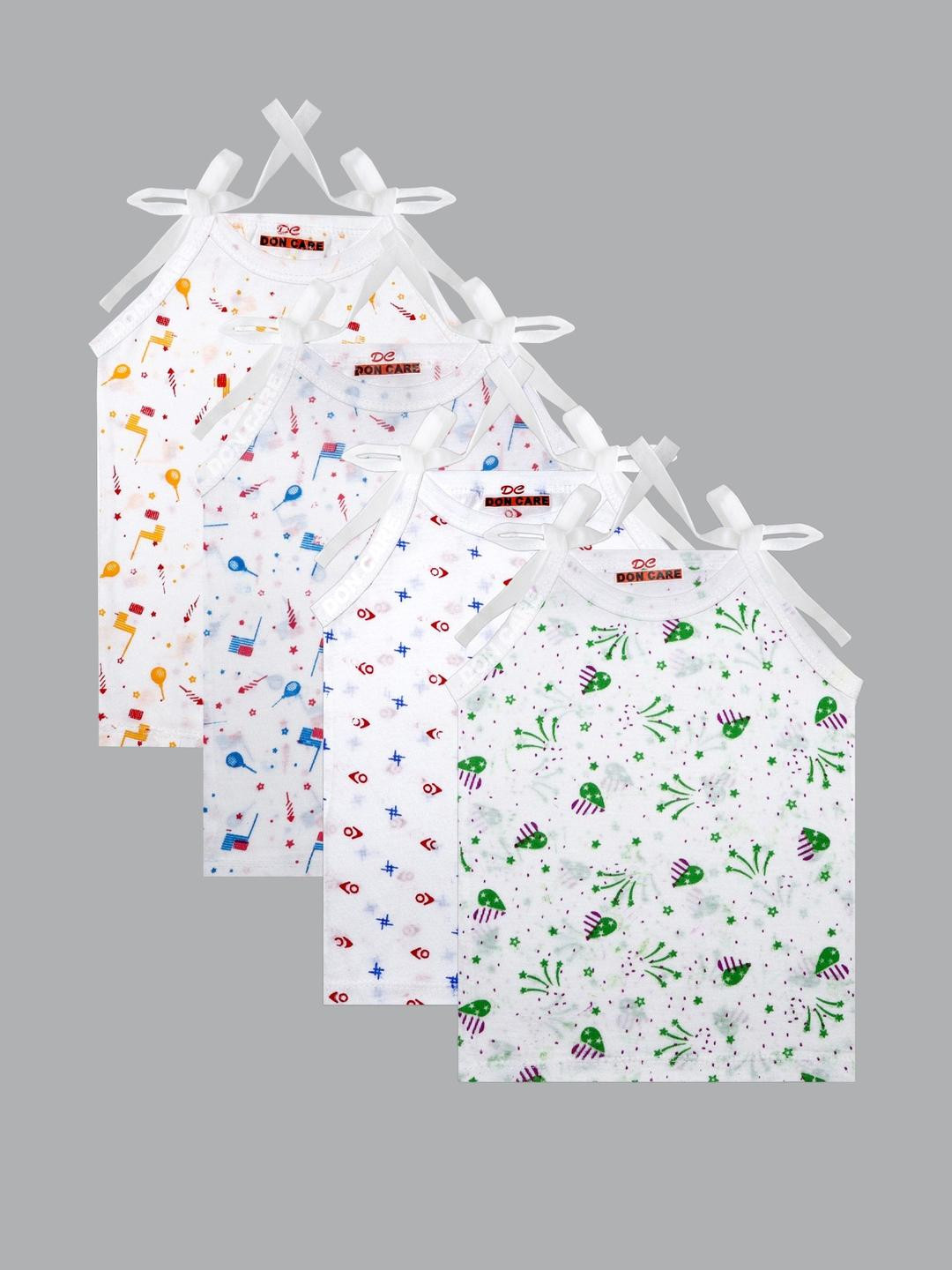 DON CARE Pack of 4 Kids Cotton Vests For 0-3 Months Old