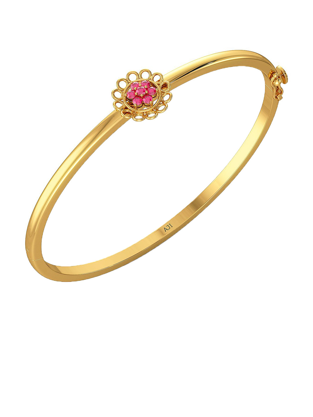 Joyalukkas Gold Floral Bangle Bracelets