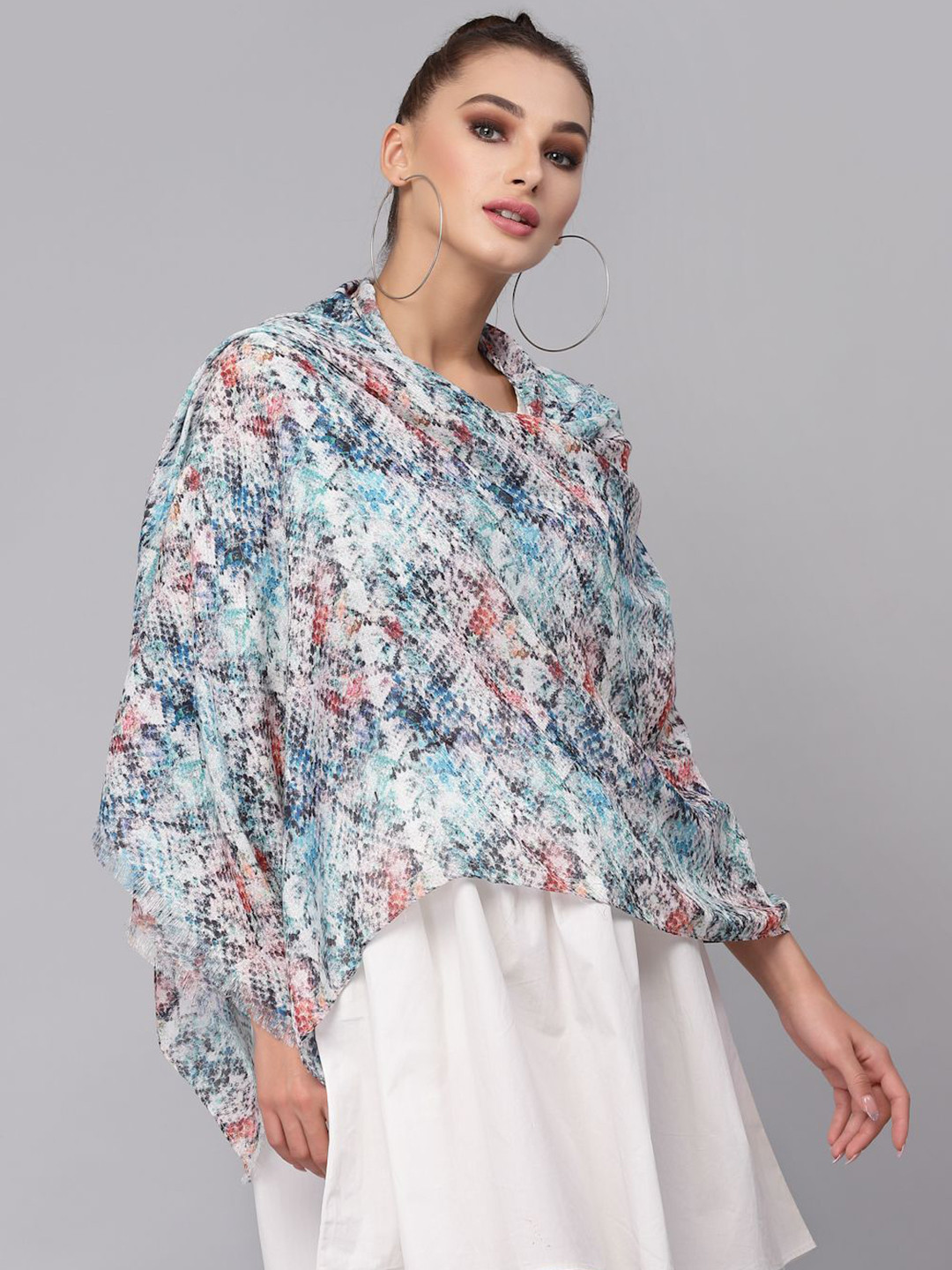 J Style Women Printed Stole with Fringed Border