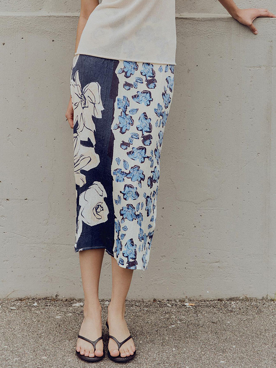 LULU & SKY  Abstract Floral Print Skirt