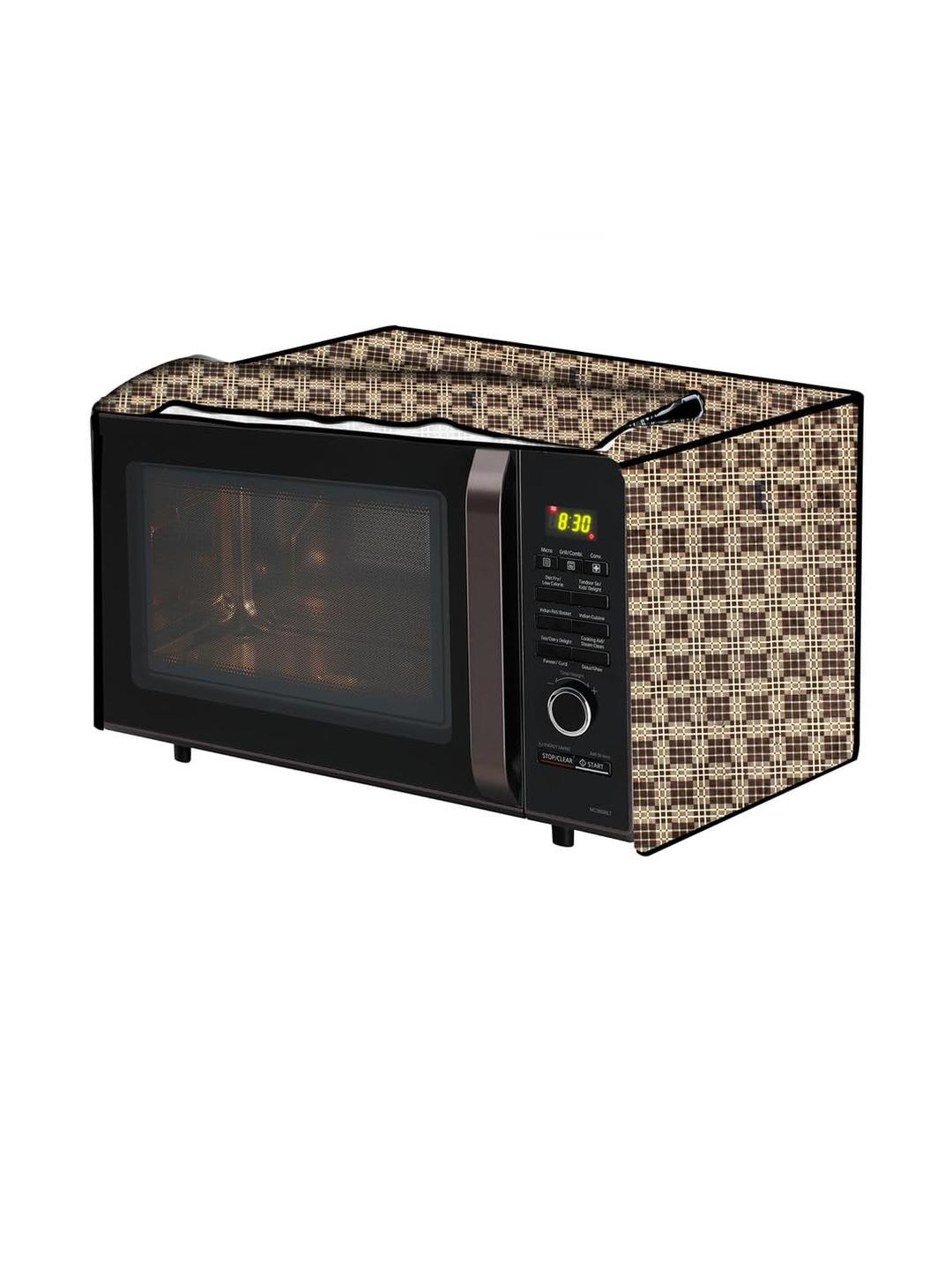 The Furnishing Tree PVC Waterproof Microwave Oven Cover Compatible for 25 L Convection 25BC4 Checke