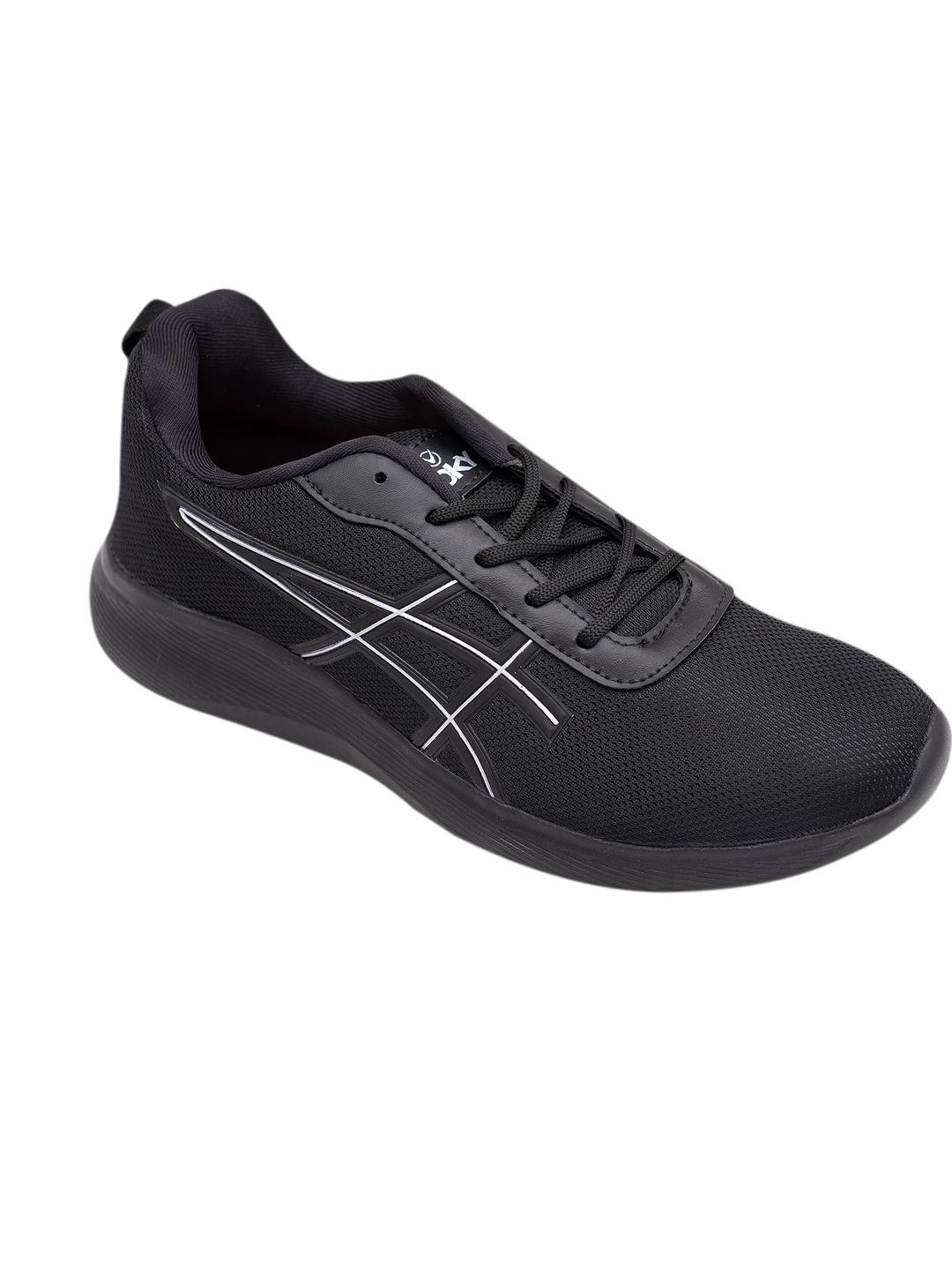 FEET FIRST Men Black Running Shoes with White Line Detail