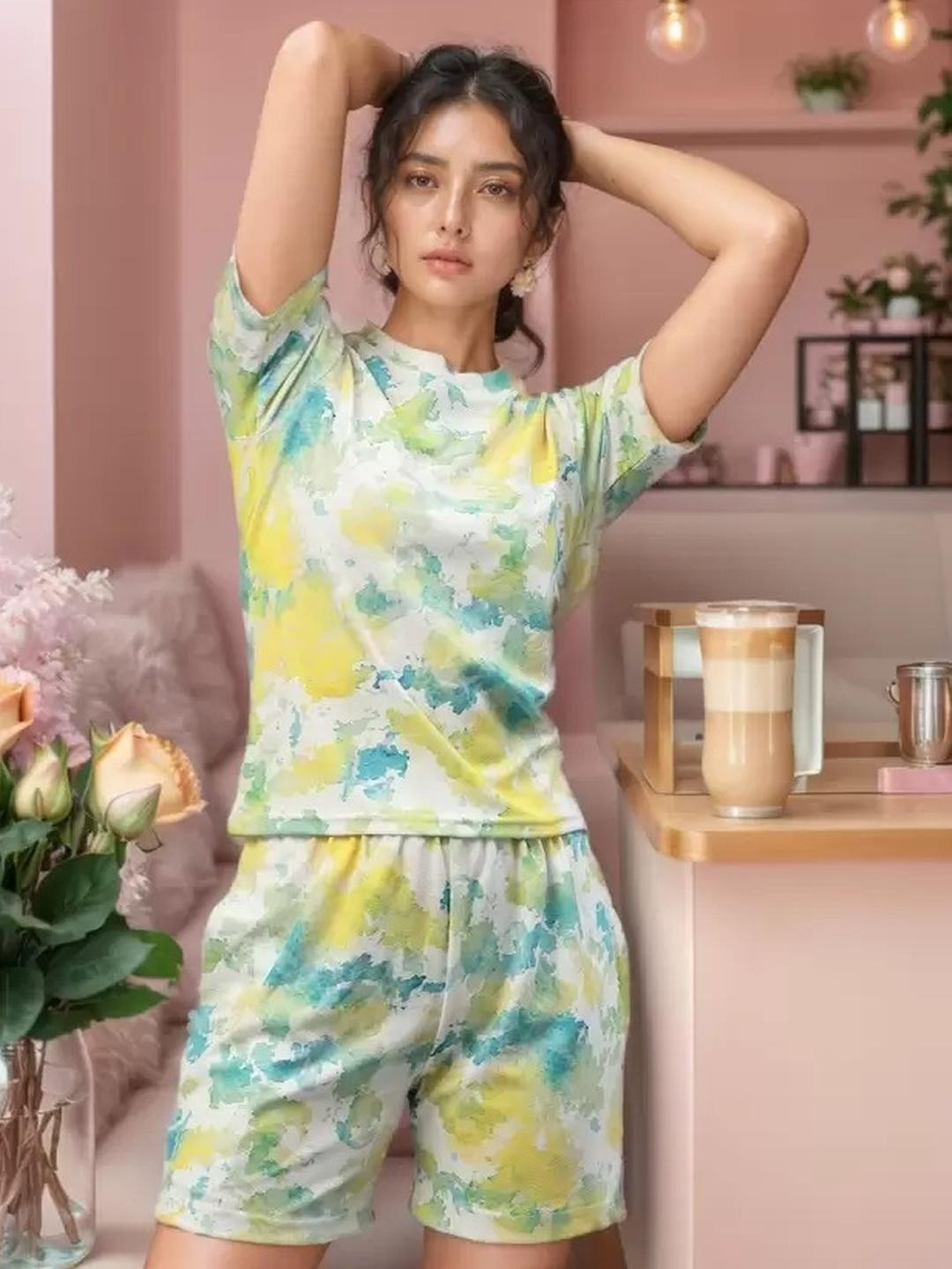 WESTCHIC Women Yellow Night suits