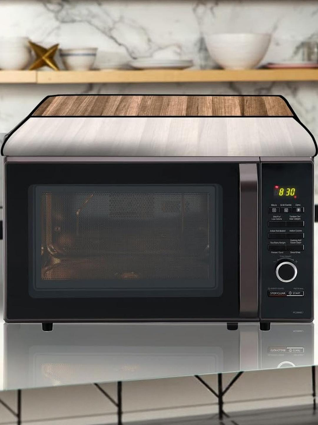 The Furnishing Tree PVC Waterproof Microwave Oven Cover Compatible for Samsung 23 L MS23K3513AK/T W
