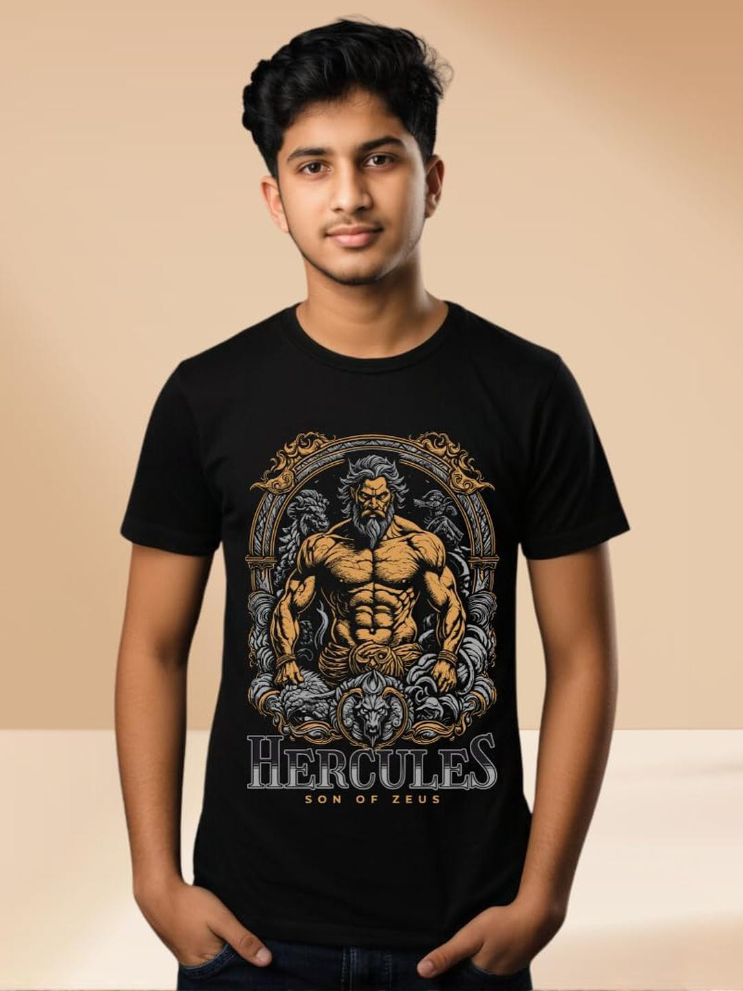 TeeSlix Boys Cotton Graphic Printed Black T-shirt