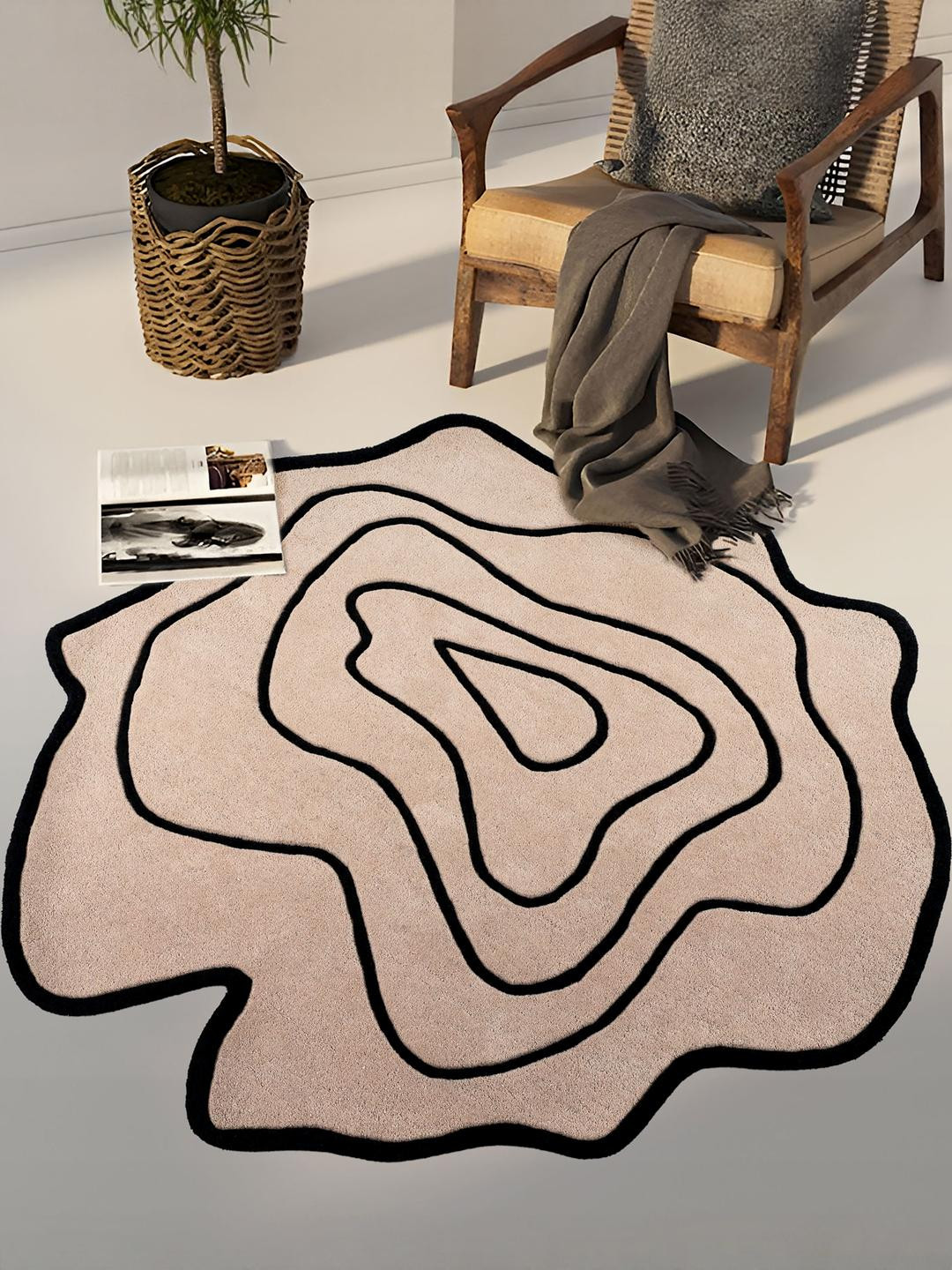 PLIVANA Multicoloured Abstract Polyester Carpet
