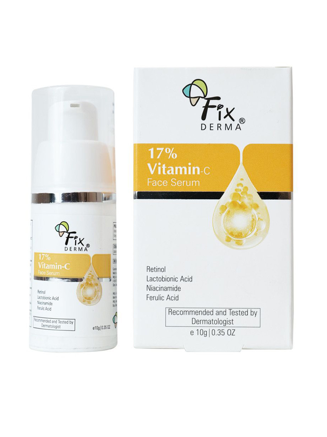 FIXDERMA 17% Vitamin C Face Serum With Retinol & Niacinamide - 10ml