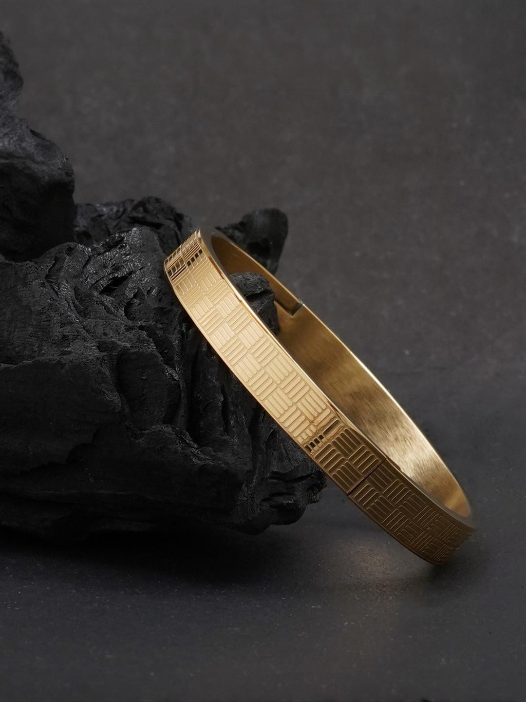 MILLER Men Gold-Plated Kada Bracelet