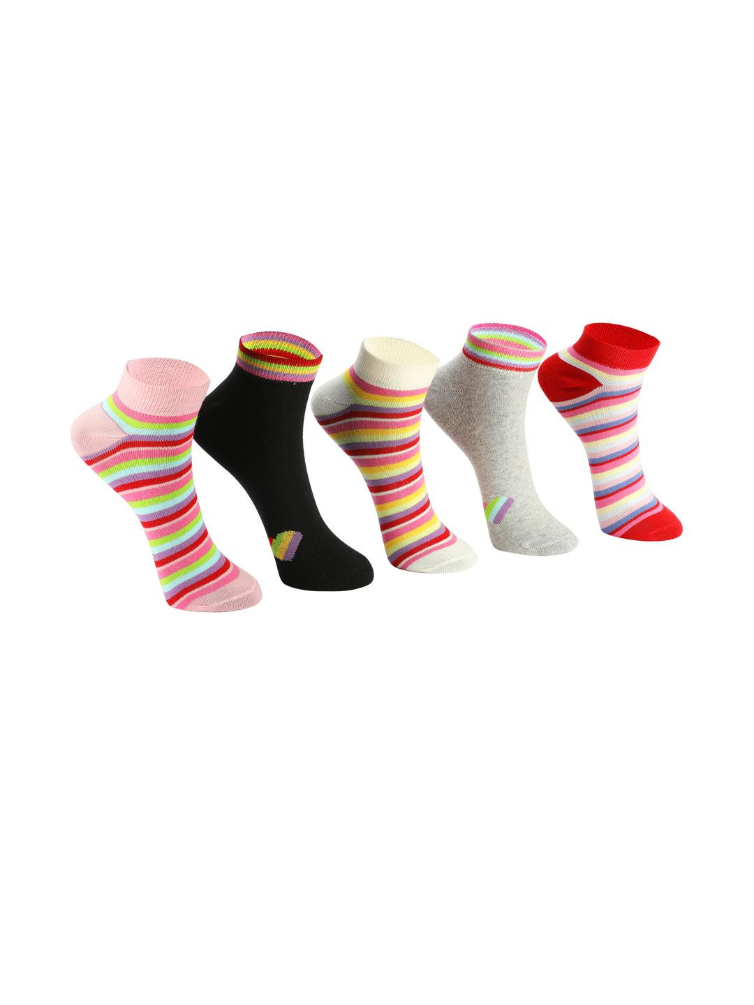 PRIMESOX MOVE ON Girls 5 Pcs Ankle Socks