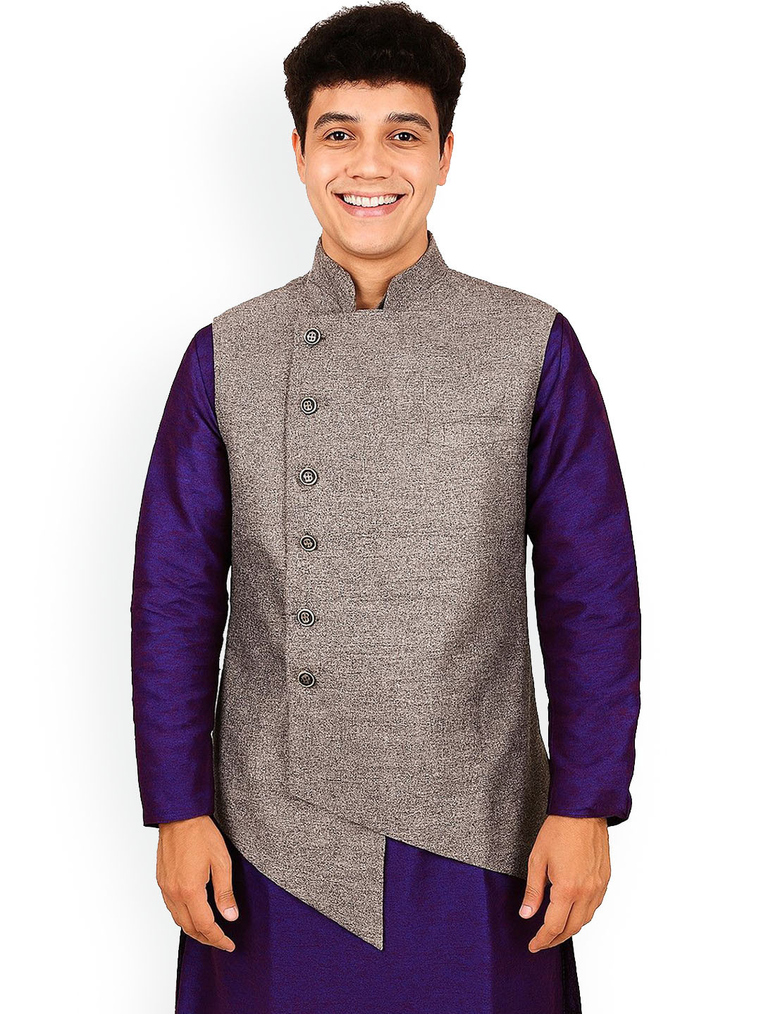 BAESD Embellished Assemetrical Nehru Jacket