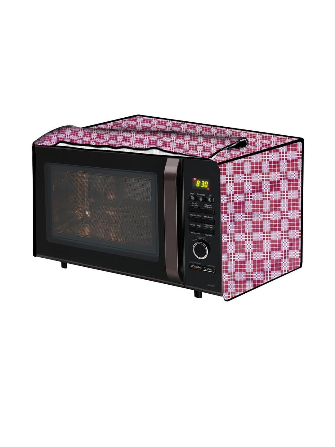 The Furnishing Tree PVC Waterproof Microwave Oven Cover Compatible for 25 L Convection 25BC4 Checke