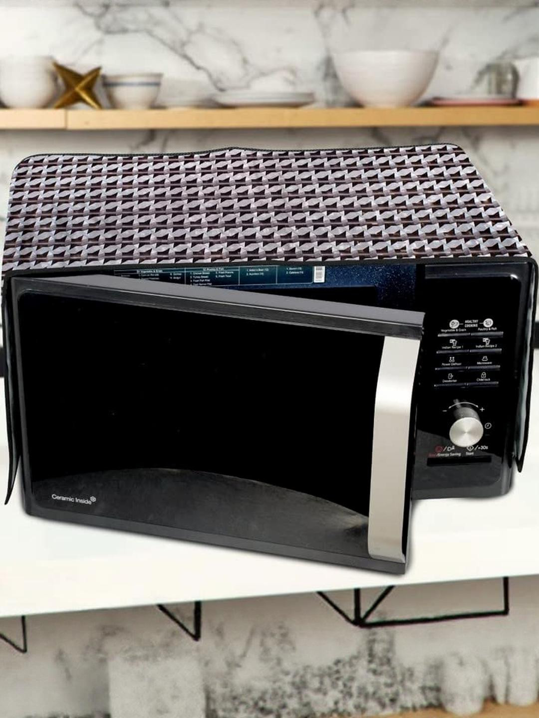 The Furnishing Tree Waterproof & Dustproof PVC Microwave Oven Top Cover with 6 Utility Pockets, Sym