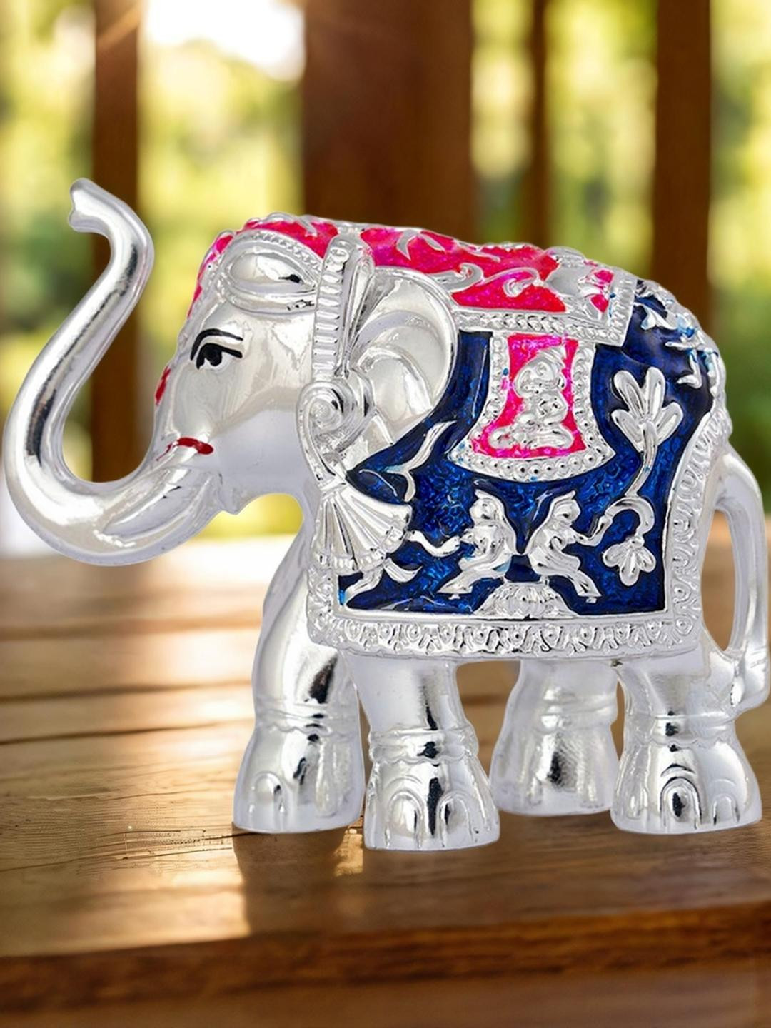 Kulin Resin Sliver-Plated Elephant Statue