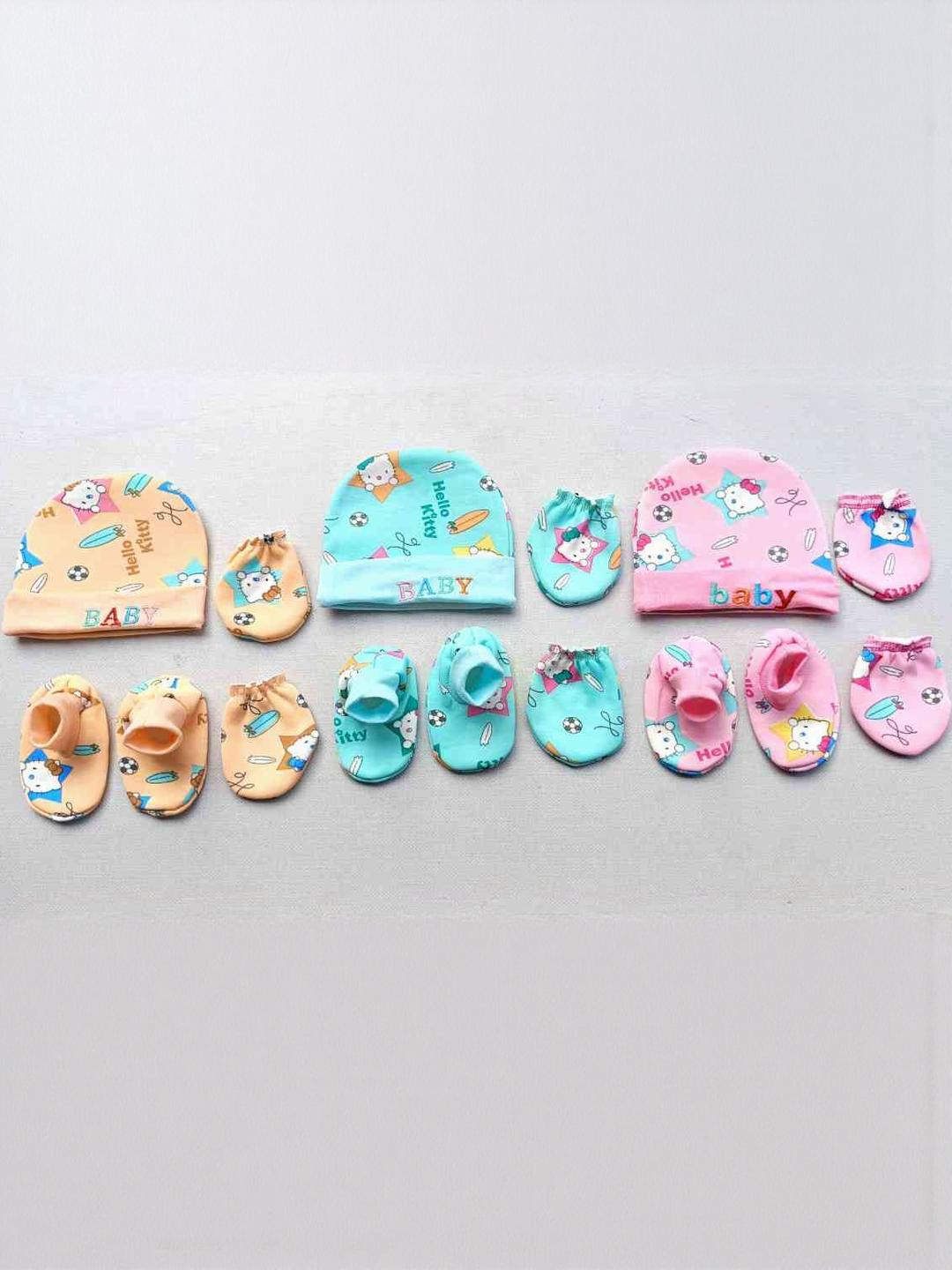 GARCY Unisex Kids Pack Of 3  Multi Wool Blend Casual Winter Caps With Scocks